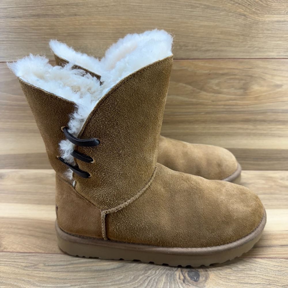 UGG Tan Ankle Boots with Cream Fur Lining